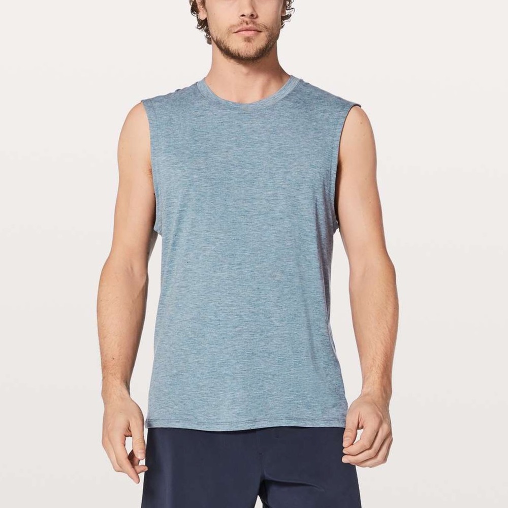 Lululemon Somatic Aero Sleeveless Sz L In Heathered Poseidon